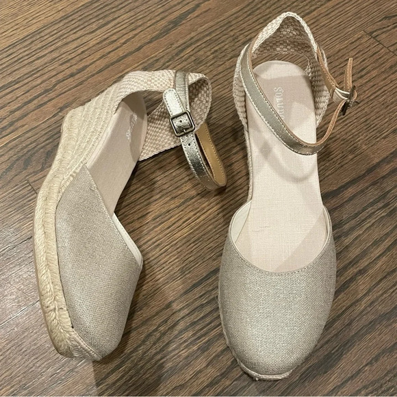 NEW Soludos Closed-toe Midwedge Linen Espadrille Women’s 10 - Picture 3 of 12